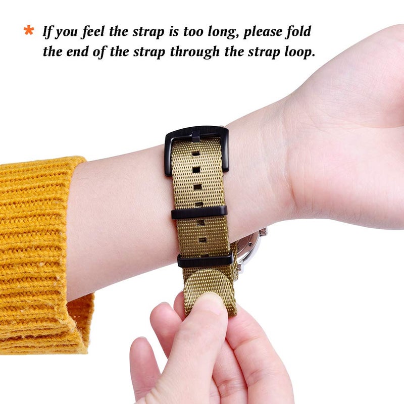 Ritche Christmas Gift Military Ballistic Nylon Watch Strap with Heavy Buckle 18mm 20mm 22mm Premium Seat Belt Nylon Watch Bands for Men Women, White Elephant Gifts, Stocking Stuffers for Men - Image 3